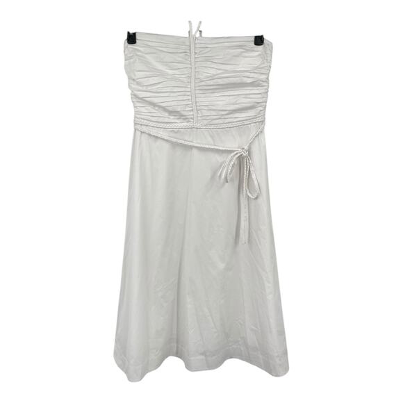 Veronica Beard dress Tucker ruched halter midi white size 14 - Picture 2 of 9